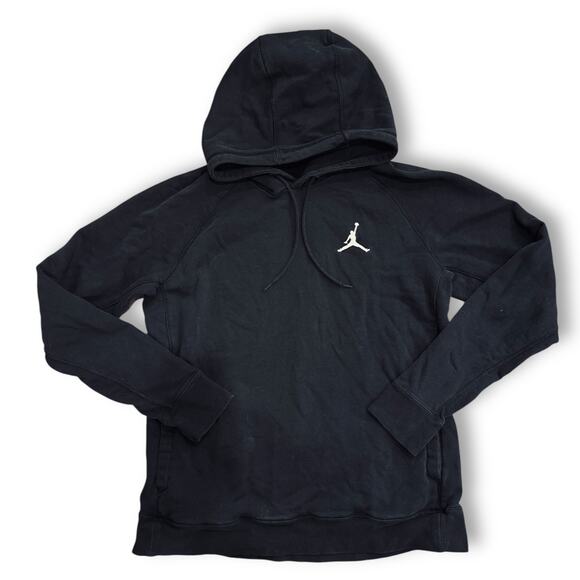 Nike Other - Y2K VTG Black Nike Air Jordan Jumpman Logo Hoodie Side Pockets Streetwear L 90s